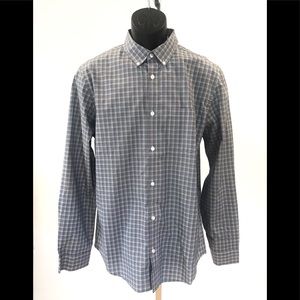 Calvin Klein Gray Blue Plaid Dress Shirt NEW